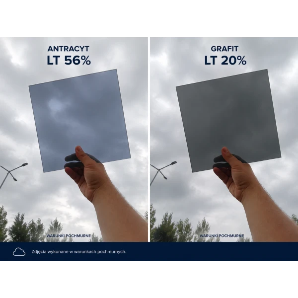 Poliwęglan lity antracyt 5 mm - płyta 2050 × 3050 mm LT56%