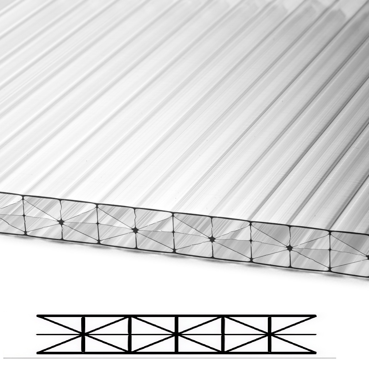 Poliwęglan komorowy 16 mm bezbarwny,